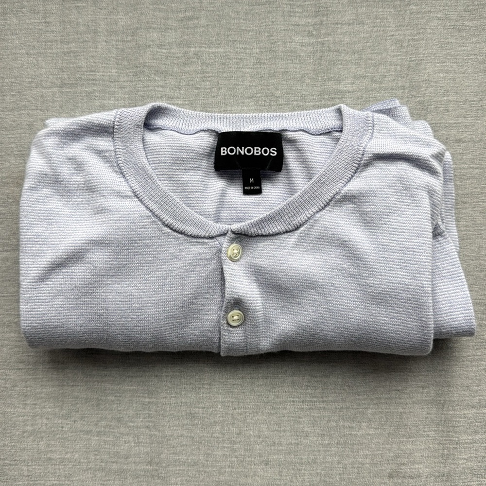 Bonobos Soft Air Henley - Size Medium - 100% Cotton